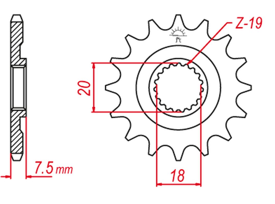 GROSSKOPF sprocket front 340 12 (JTF326.12) (34012G)
