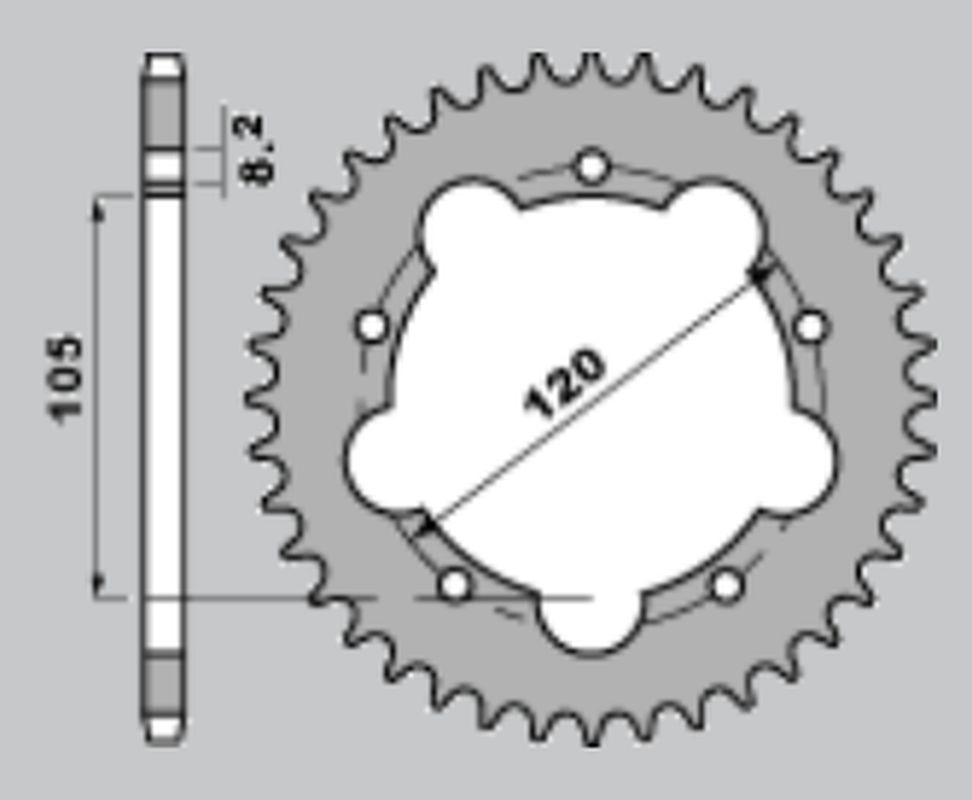 CHT rozeta 3565 45 APRILIA RX50 93-95 (2011-45) (řetěz415) (CHT rozeta 3565 45 APRILIA RX50 93-95 (2011-45) (řetěz415))