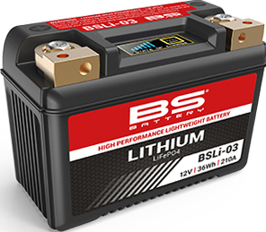 Levně BS akumulátor lithium-iontový s indikátorem nabití LIFEPO4 BSLI-03 (134X65X92) (210A,36WH,3AH) (YTX7A-BS,YT7B-BS,YT9B-BS,YTX9-BS,YB9-B,YT7B-4,YT9B-4)