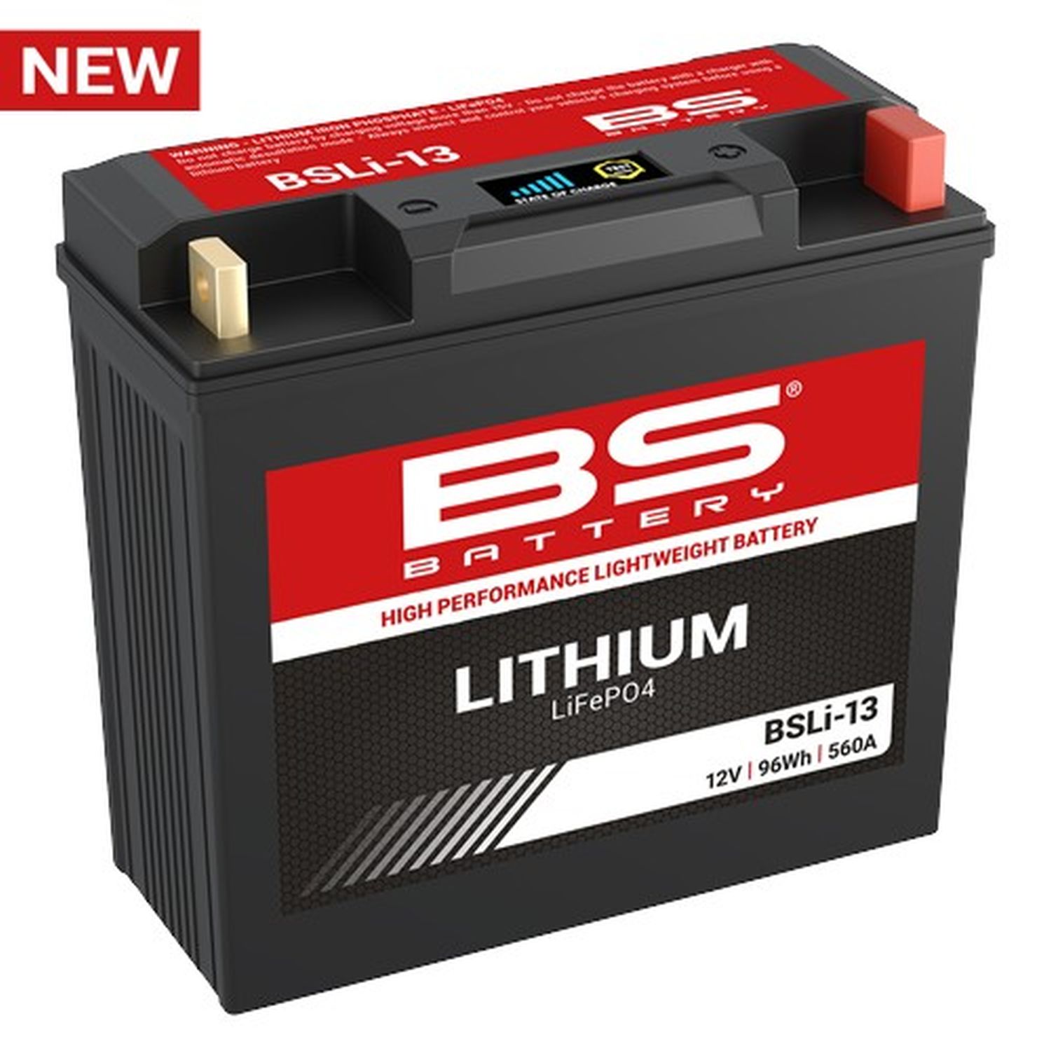 Levně BS 2026/03 akumulátor lithium-iontový s indikátorem nabití LIFEPO4 BSLI-13 (183X79X170) (12,8V,560A,96WH,8AH) (51913) (4) (BS 2026/03 akumulátor)