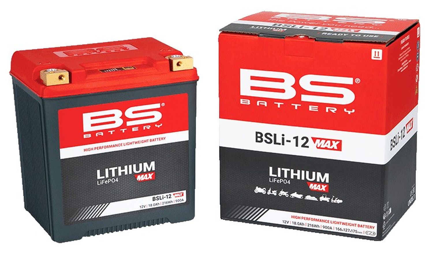 Levně BS 2026/03 akumulátor lithium-iontový s indikátorem nabití LIFEPO4 BSLI-12 MAX (166X127X175) (12,8V, 900A, 216WH, 18AH)