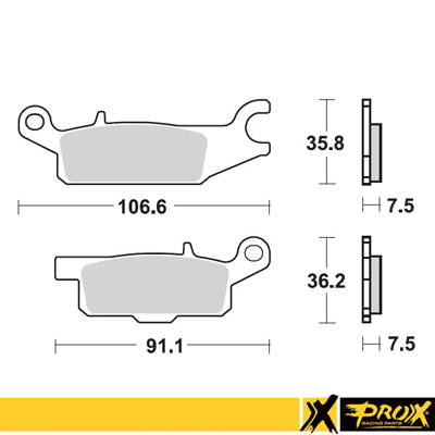 PROX brake pads KH443 YAMAHA yfm 550 grizzly 11-14, yfm 700 grizzly 07-18 (37.255102)