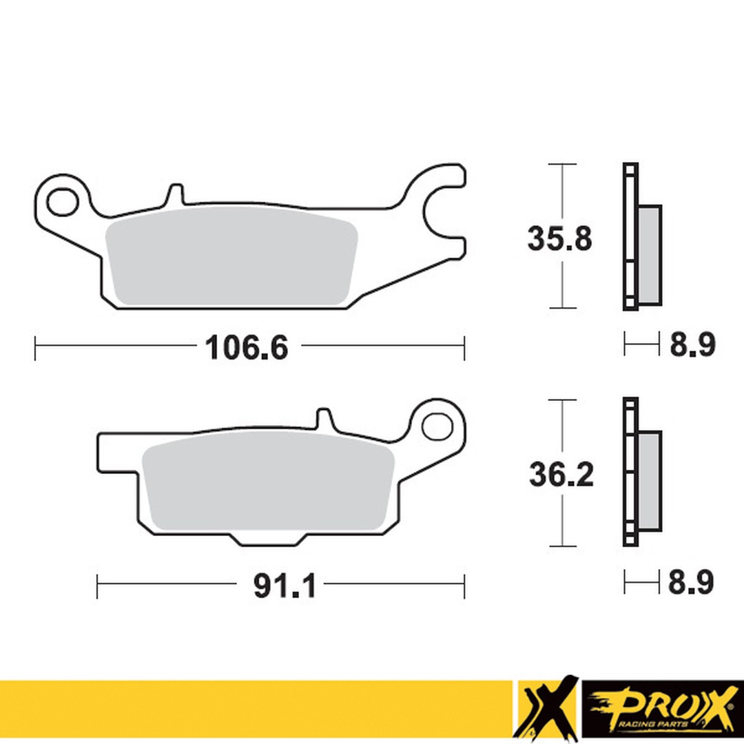 PROX brake pads KH445 YAMAHA yfm 550 grizzly 11-14, yfm 700 grizzly 07-18 left rear (37.285102)