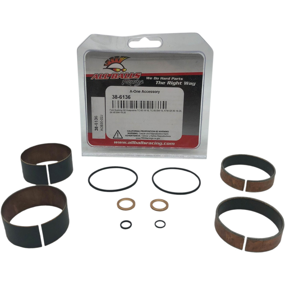 ALL BALLS sada pouzder přední vidlice KTM SX 85 18-25, SX 85 BW 18-25, HUSQVARNA TC 85 18-25, TC 85 BW 19 (ALL BALLS sada pouzder přední vidlice KTM)