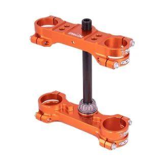 XTRIG vzpěry předního zavěšení ROCS TECH TRIPLE CLAMPS KTM SX 65 24-25; HUSQVARNA TC 65 24-25; GAS-GAS MC 65 24-25 (OFFSET 22mm) barva oranžová