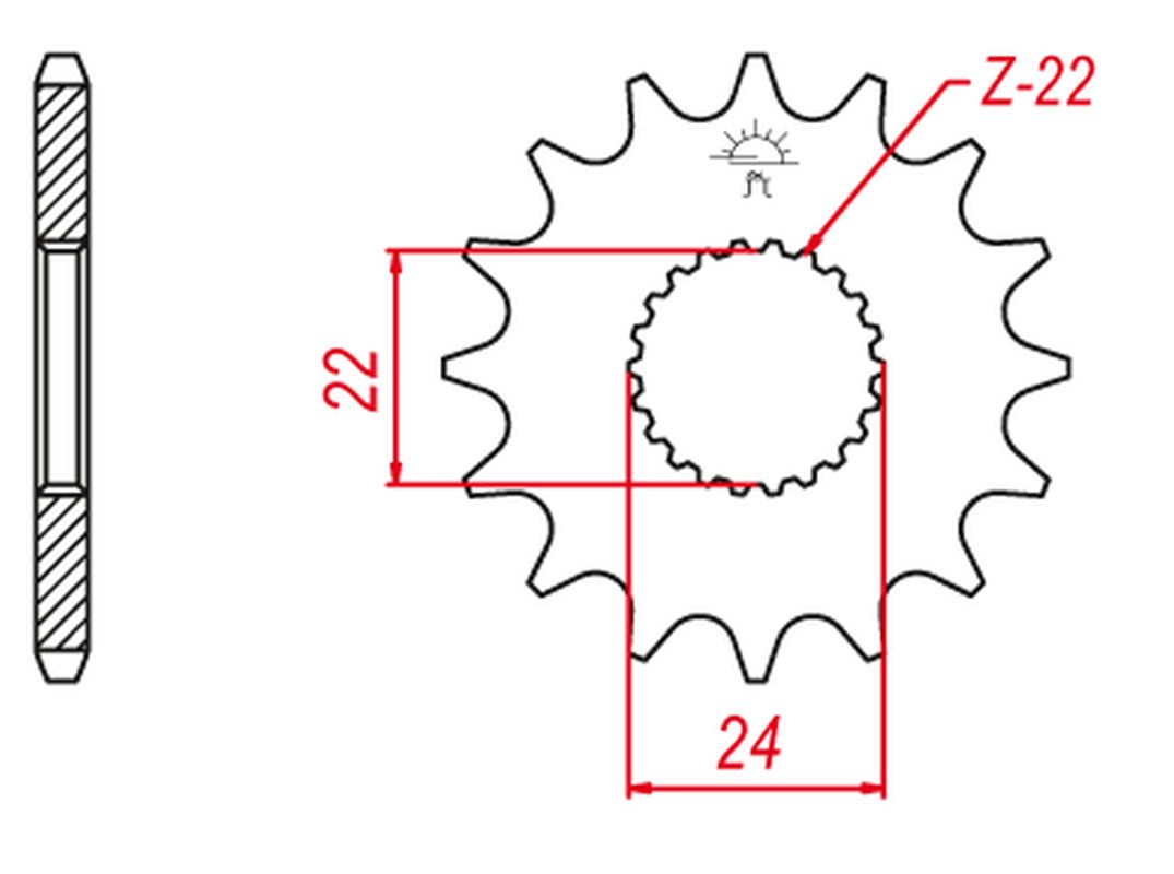 Sprocket front GROSSKOPF 40616G (JTF394.16)