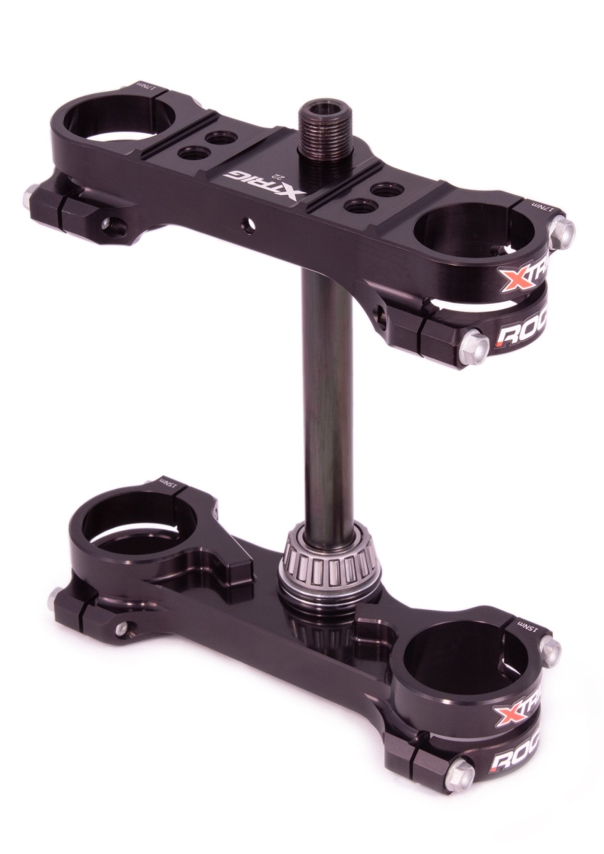 XTRIG vzpěry předního zavěšení ROCS TECH TRIPLE CLAMPS KTM SX 65 24-25; HUSQVARNA TC 65 24-25; GAS-GAS MC 65 24-25 (OFFSET 22mm) barva černá (XTRIG)
