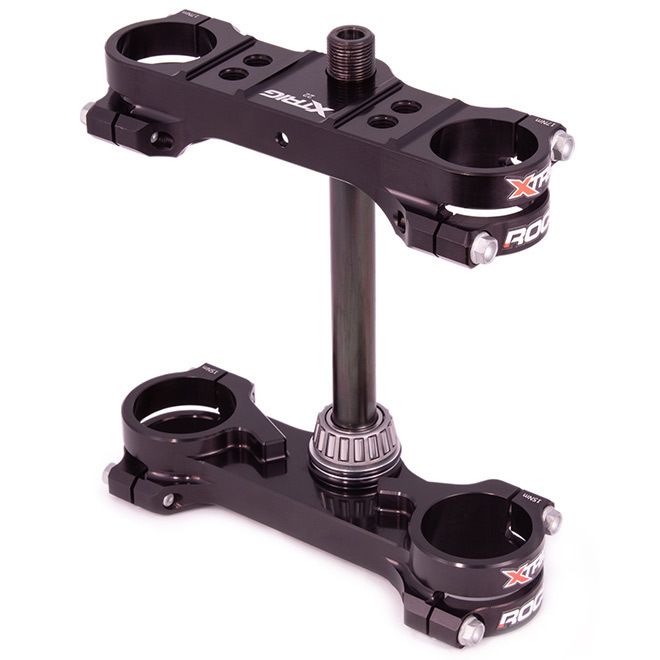 XTRIG vzpěry předního zavěšení ROCS TECH TRIPLE CLAMPS KTM SX 85 25-26; HUSQVARNA TC 85 25-26; GAS GAS MC 85 25-26 (OFFSET 14mm) barva černá (XTRIG)