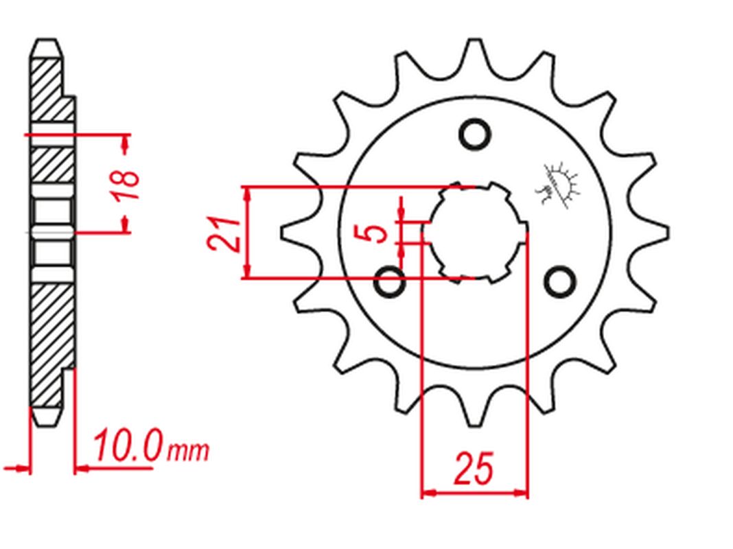 Sprocket front GROSSKOPF 41215G (JTF438.15)