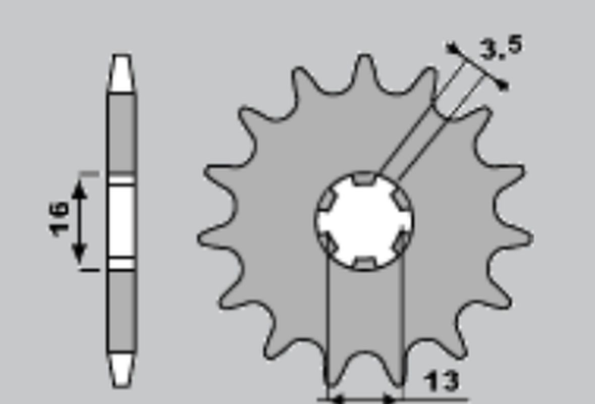 CHT řetězové kolo přední 415 14 SUZUKI RY 50 (562-14) (CHT řetězové kolo přední 415 14 SUZUKI RY 50 (562-14))