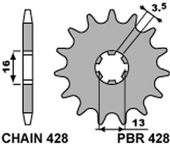 PBR sprocket front 12 (made in italy) (42812)