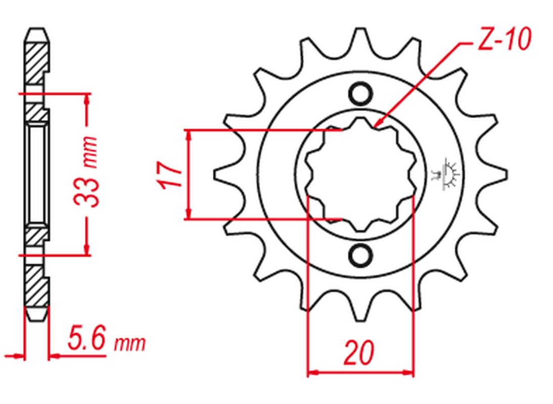 Sprocket front GROSSKOPF 43014G (+1, JTF430.14)