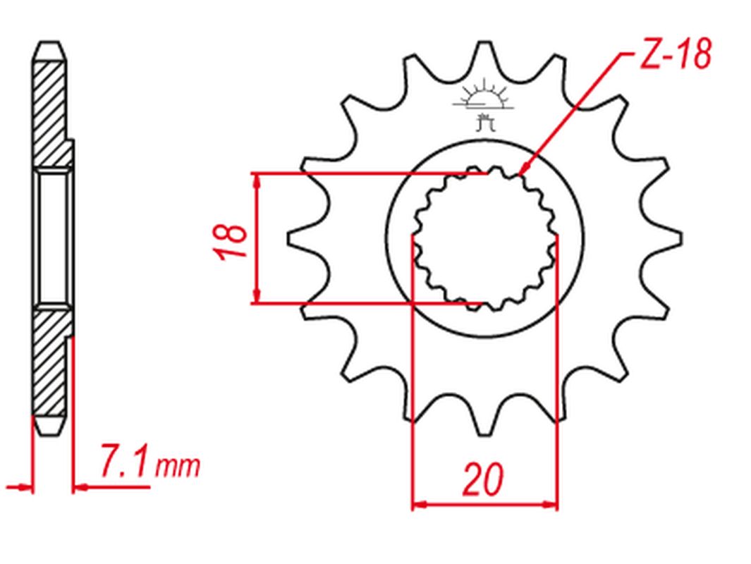 Sprocket front GROSSKOPF 43211G (-1, JTF427.11)