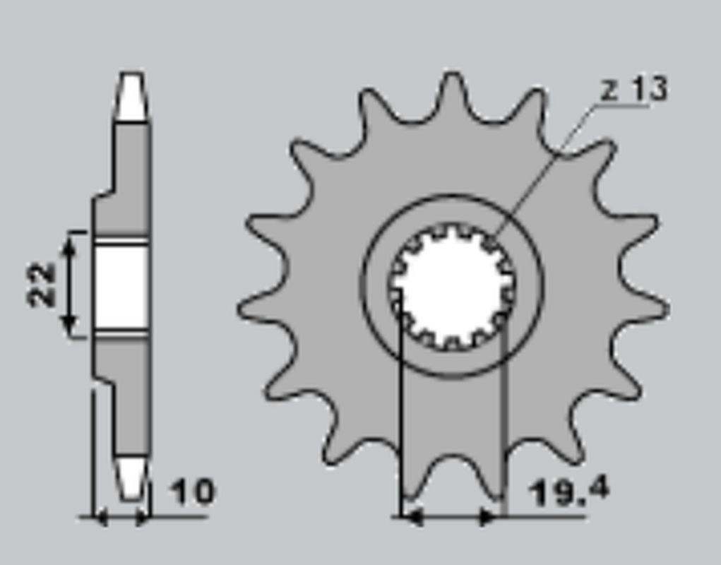 CHT řetězové kolo přední 435 14 SUZUKI RM 250 ,DR 350 (CHT řetězové kolo přední 435 14 SUZUKI RM 250 ,DR 350)