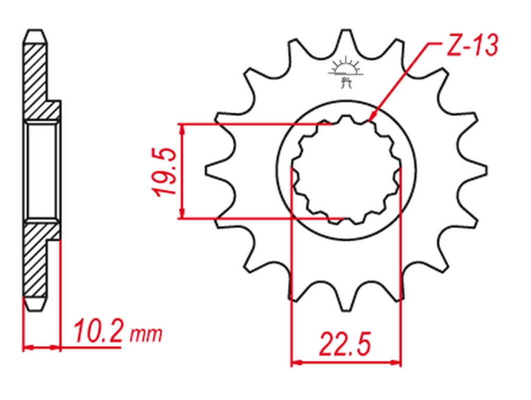 Sprocket front GROSSKOPF 43517G (+4, +3, +2, JTF432.17)
