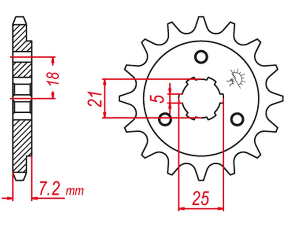 GROSSKOPF řetězové kolo přední 437 16 SUZUKI DR600/650 85-95 (+3) (JTF437.16)