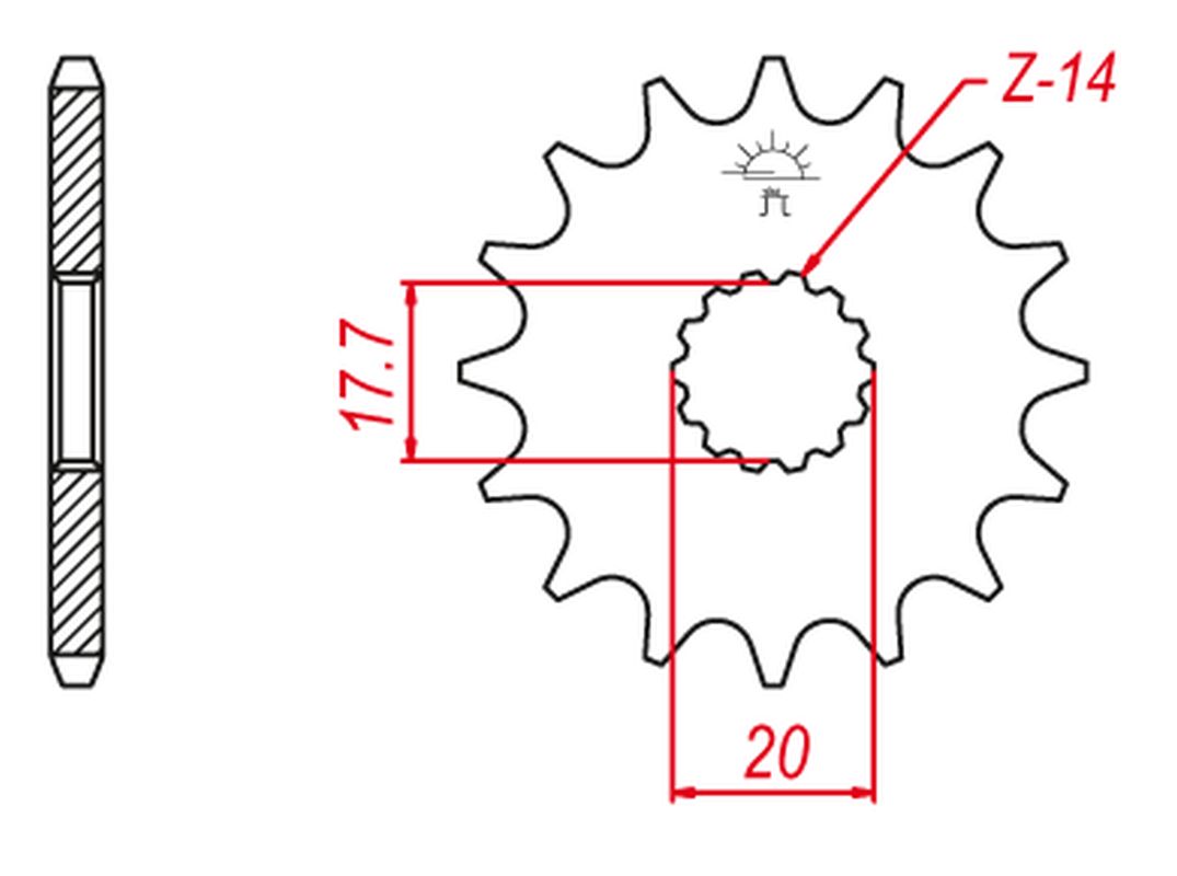 GROSSKOPF sprocket front 440 12 (-1) (JTF564.12) (44012G)