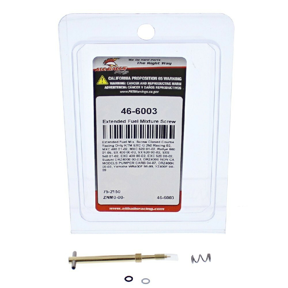 ALL BALLS šroub pro nastavení směsi KTM EXC 520 00-02, RALLYE 660 01-05, SX 400 00-02, SUZUKI DRZ400E 00-03, YAMAHA WR400F 98-99, YZ400F 98-99 (ALL)