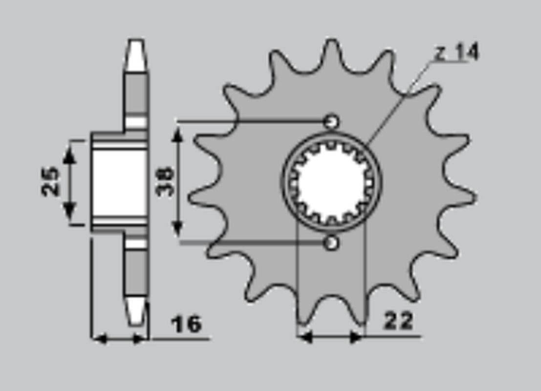 CHT řetězové kolo přední 490 14 (A4250736140) BIMOTA DUCATI (CHT řetězové kolo přední 490 14 (A4250736140) BIMOTA DUCATI)