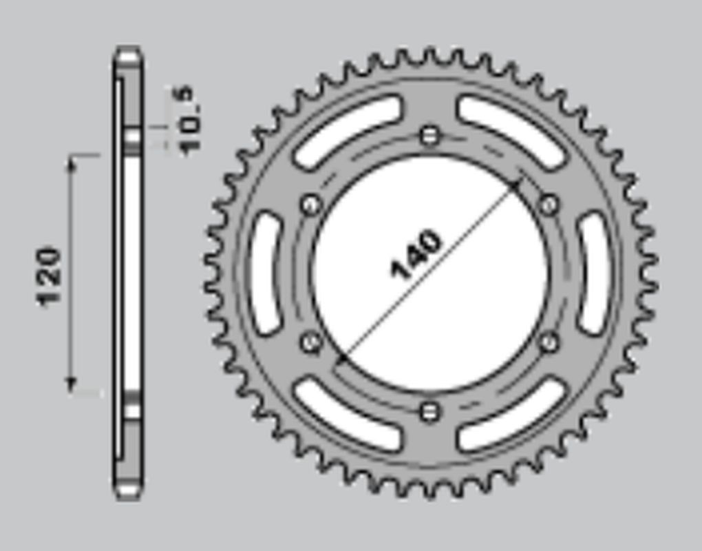JR rozeta 498 45 KAWASAKI ZZR 600 90-06, VN 800 VULCAN 95-06, TL 1000R/S 97-02, GSX 1300R HAYABUSA 99-07, GSX-R 750 96-97