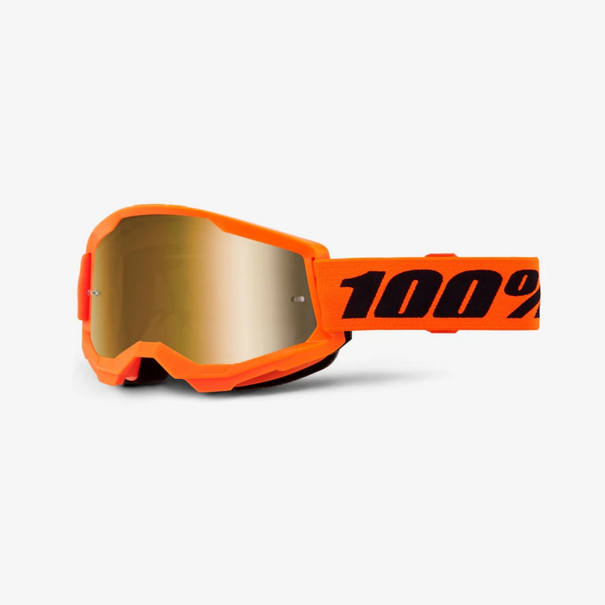 100 PROCENT brýle STRATA 2 NEON ORANGE - MIRROR GOLD LENS - barva oranžová/černá plexi zlaté zrcadlo