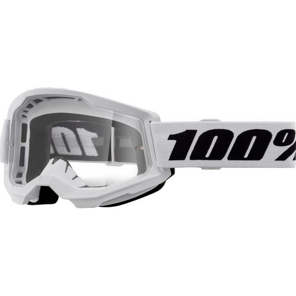 100 PROCENT brýle STRATA 2 YOUTH JUNIOR WHITE - CLEAR LENS - barva bílá/černá plexi čiré