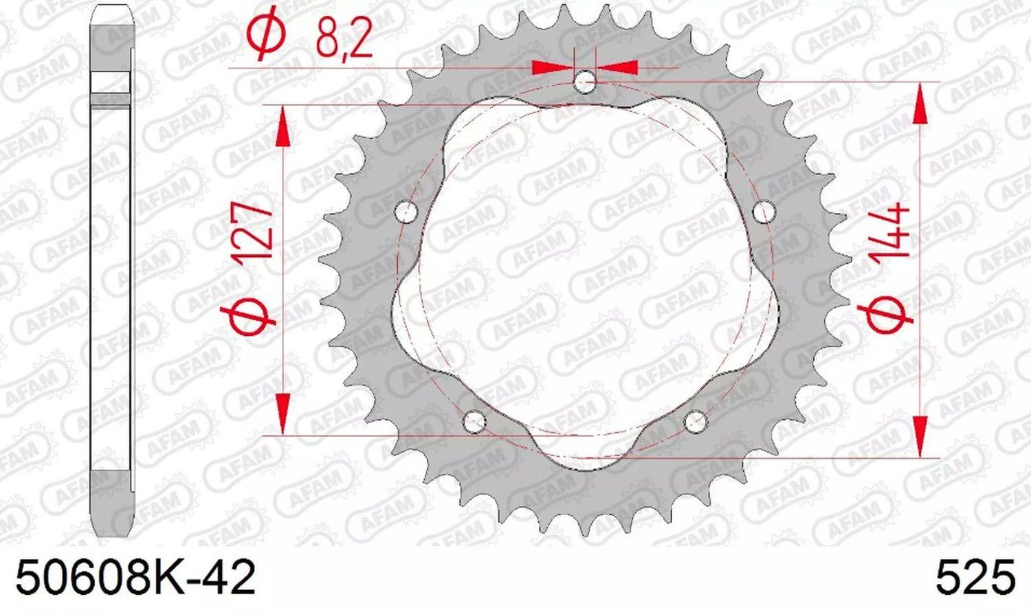 AFAM zadní řetězové kolečko 4320 43 DUCATI 848/916/996/1000/1100 (nutný adaptér) (řetěz 525) (JTR752.43)