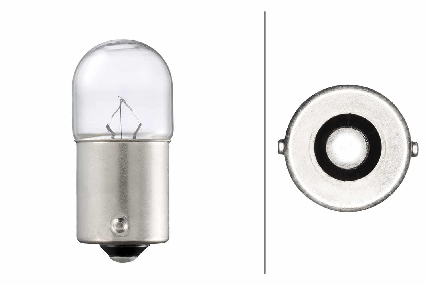 HELLA žárovka 12V 5W BA15S R5W 1 kus (bílé sklo)
