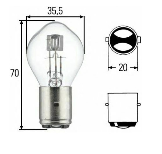 Levně HELLA žárovka S2 35/35 W 12V BA20D (BULBA) (HELLA žárovka S2 35/35 W 12V BA20D (BULBA))