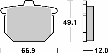 Levně SBS brzdové destičky KH29 STREET STANDART keramické HONDA GL1100 GOLD WING 75-77, CB 750 77-79 barva černá přední (SBS brzdové destičky KH29 STREET)