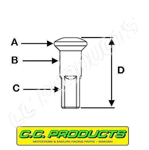 Niple 9G/300 (3,61mm závit, 7,6mm hlava) (CC PRODUCTS)