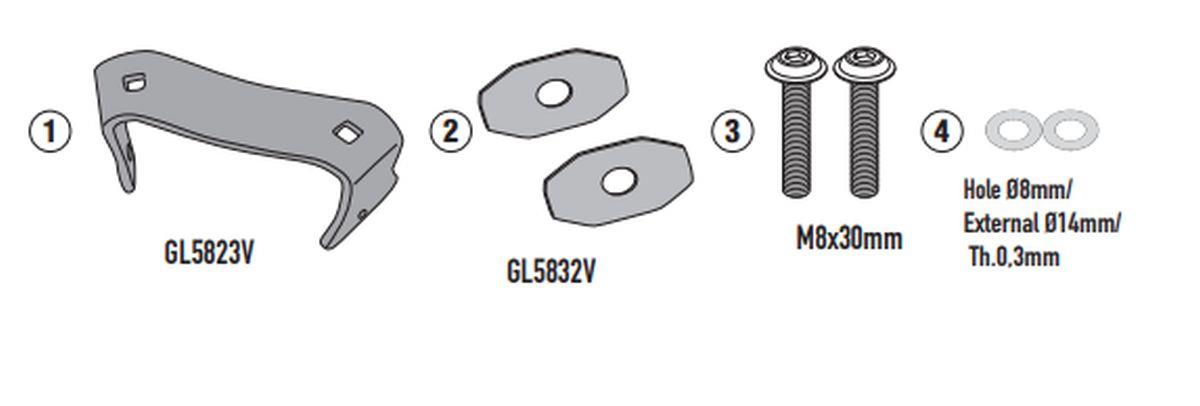 Levně KAPPA adaptér pro montáž bočního nosiče KLO5145MK i KLO5145CAM BMW F 900 GS 24-, (bez užití montážní sady kufru centrálního KR5145) (KAPPA adaptér)