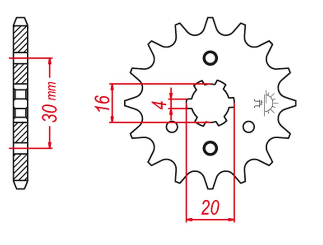 Sprocket front GROSSKOPF 51715G (JTF417.15)