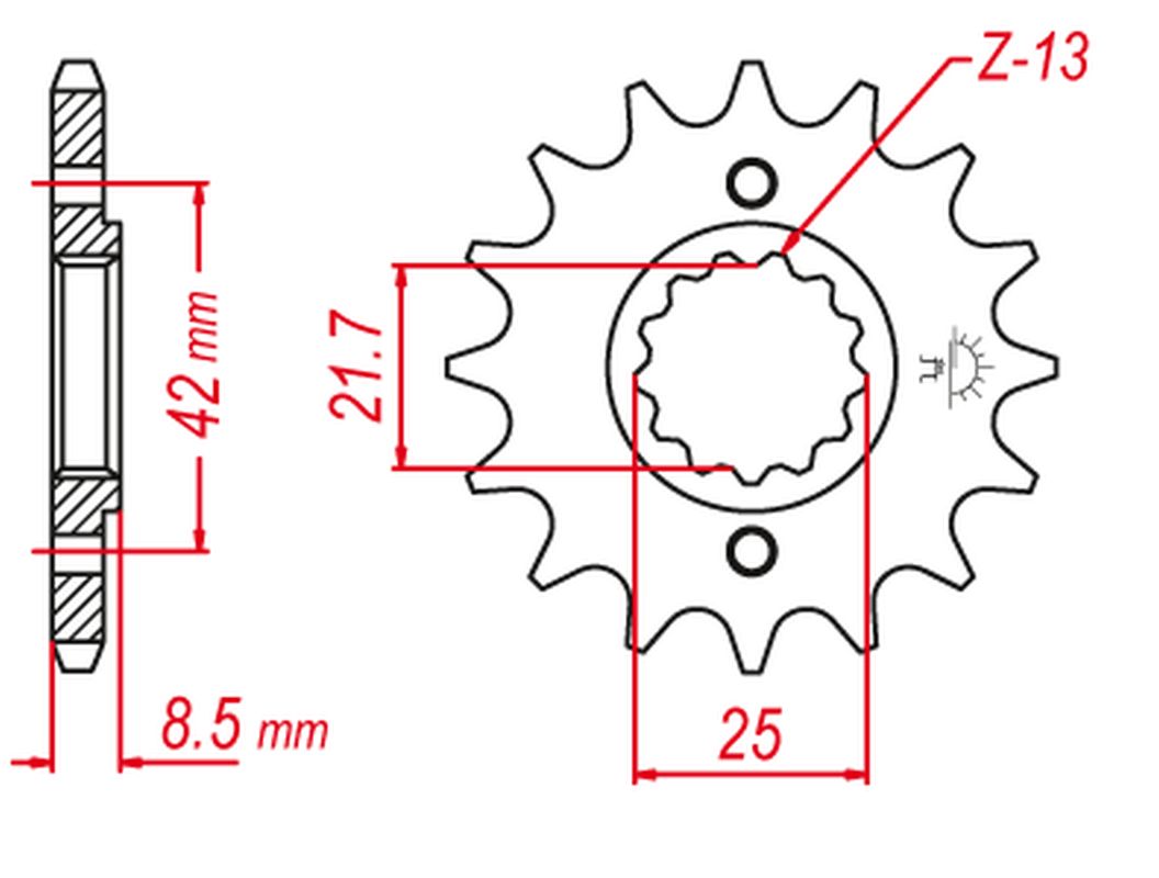 Sprocket front GROSSKOPF 52314G (JTF516.14)