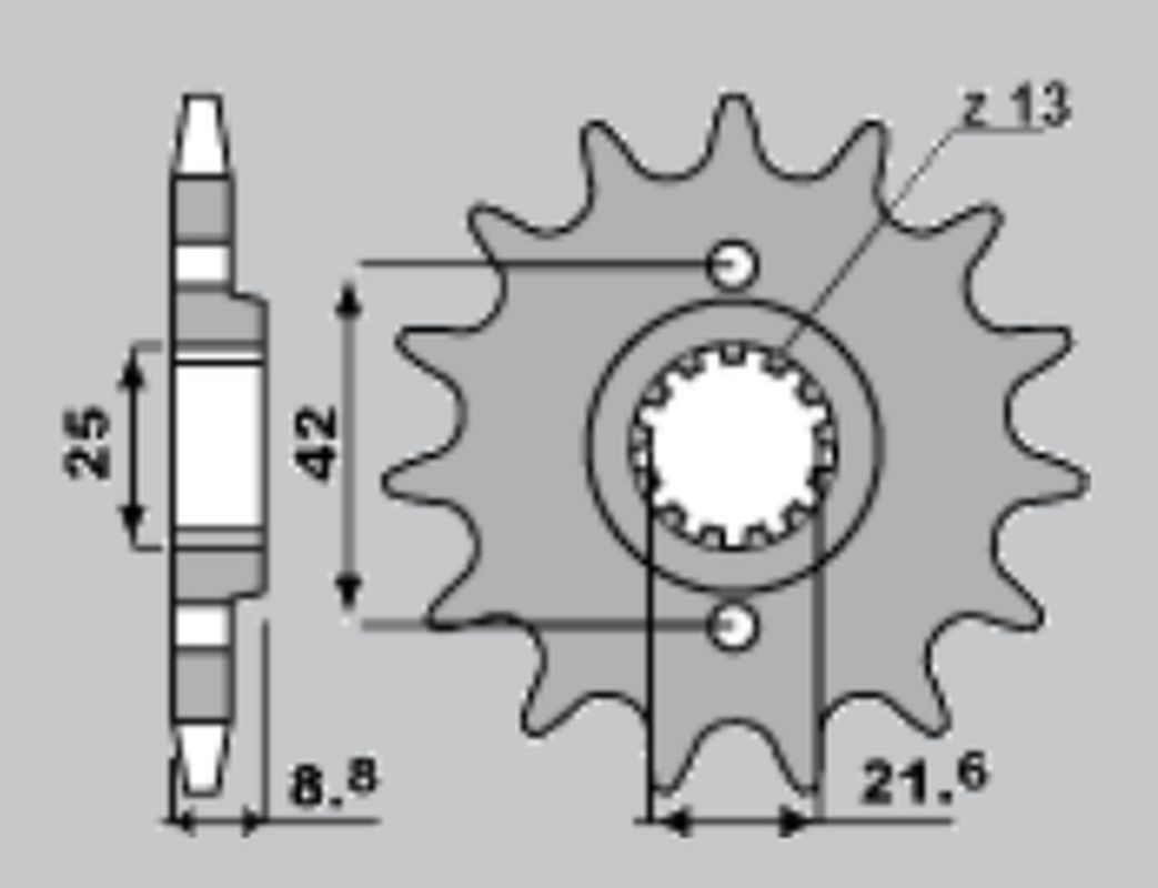 CHT řetězové kolo přední 523 14 KAWASAKI EL 250 88-04 (CHT řetězové kolo přední 523 14 KAWASAKI EL 250 88-04)