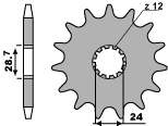 Sprocket front GROSSKOPF 52617G (JTF517.17, 52617jt)