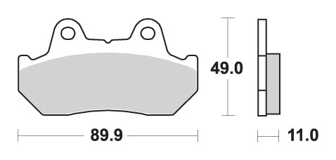 SBS brzdové destičky KH69/3 STREET STANDART keramické barva černá