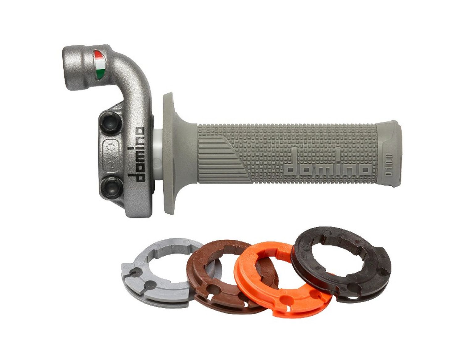 DoMINO plynová rukojeť univerzální hliníkový kompletní KRK EVO s s rukojeťmi D-LOCK (kompatibilní s originálníMI lankoMI KTM 4T nebo DEDYKOWANYMI)