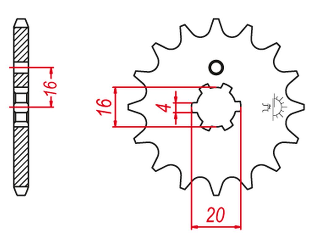 GROSSKOPF řetězové kolo přední 560 15 KAWASAKI KX 60 83-01, KX 65 00-20, KX 80, KX 85 01-20, KX 100 89-21 SUZUKI RM 60/100 03-05, TT-R 50 06-21 (JTF546.15) (+2)