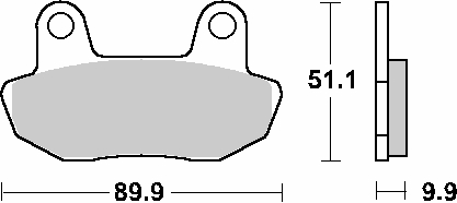 SBS brzdové destičky KH90 STREET STANDART keramické barva černá