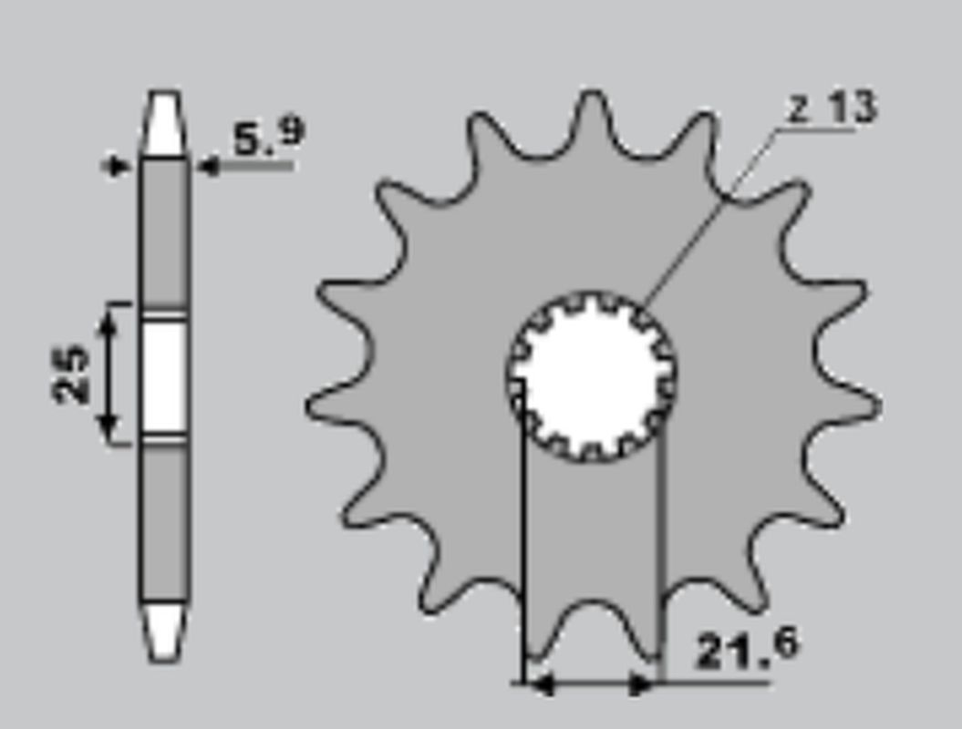 CHT řetězové kolo přední 565 16 (A4250565160) 565 16 (E427-16) SUZUKI GS500E 89-93 (E427-16, 565-16) (JTF565.16)