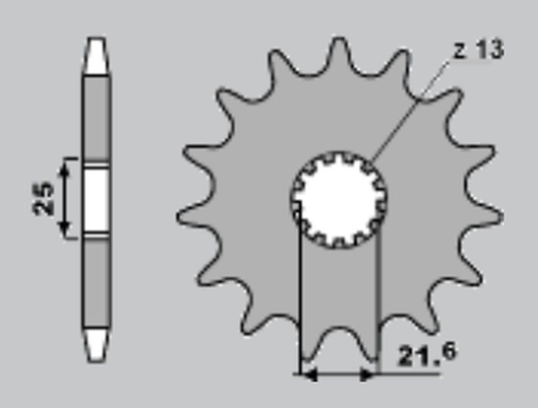 CHT řetězové kolo přední 566 17 KAWASAKI VN 800 VULCAN 95-05, SUZUKI GSX-R 1000 01-08, SV 1000 03-06, TL 1000S/R 97-02, GSX 1100F 88-96, GSF 1200/1250 BANDIT 95-15, GSX 1400 01-06 (A4250566170)