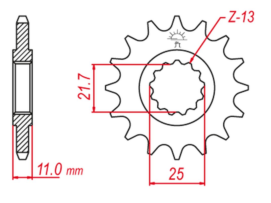 GROSSKOPF sprocket front 580 17 (JTF580.17) (58017G)