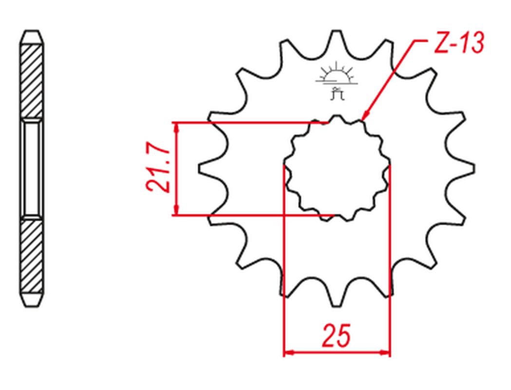 Sprocket front GROSSKOPF 58216G (JTF520.16)