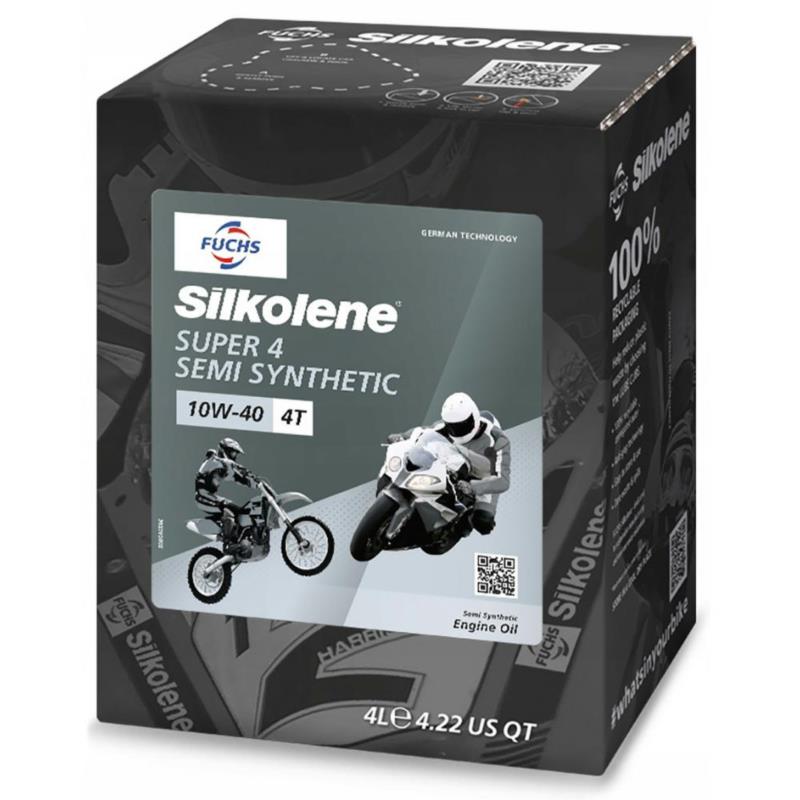SILKOLENE FUCHS Semi-Synthetic SUPER 4 10W40 4T Engine Oil 4L