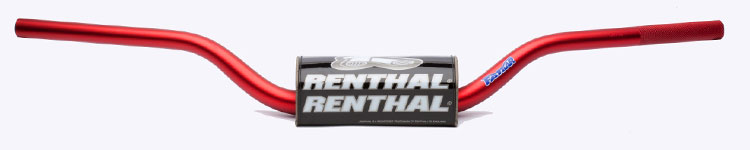 RENTHAL řidítka 1,1/8 (28,6mm) MX FATBAR HANDLEBAR RED HONDA CR/CRF, KAWASAKI KX/KXF barva červená s chráničem