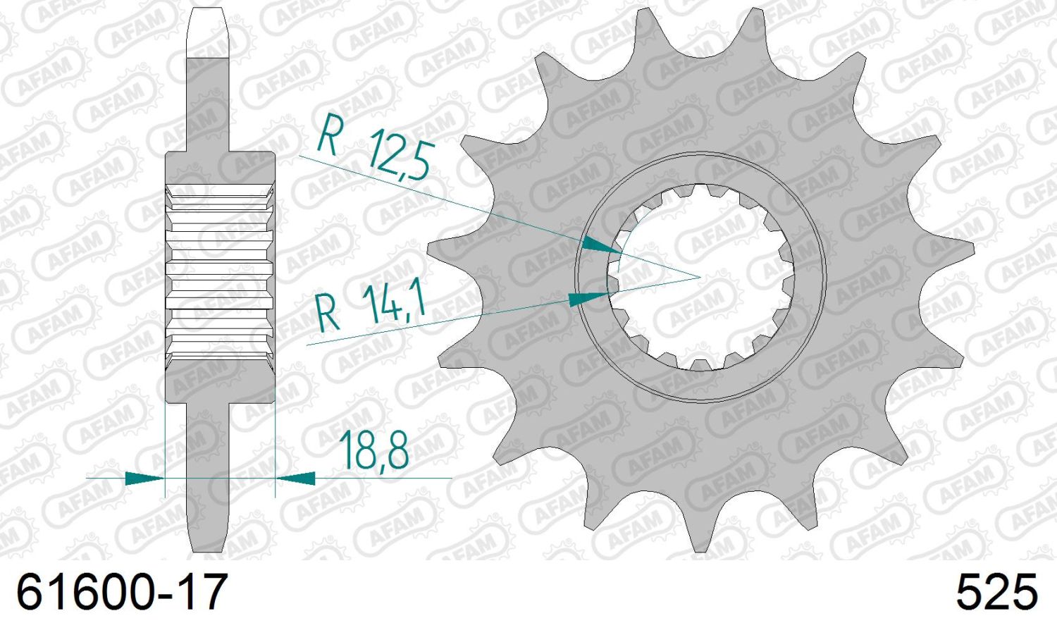 AFAM přední pastorek 2078 17 BMW F 650/700/800 GS (JTF704.17) (řetěz 525)