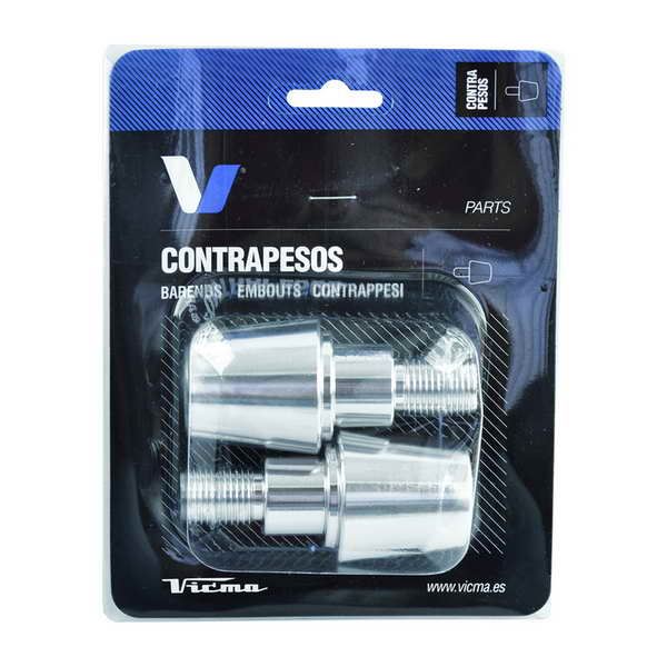 Levně V PARTS (VICMA) koncovky řidítek 13,5 mm barva stříbrná, (použití univerzální) (618PL) (V PARTS (VICMA) koncovky řidítek 13,5 mm barva stříbrná,)