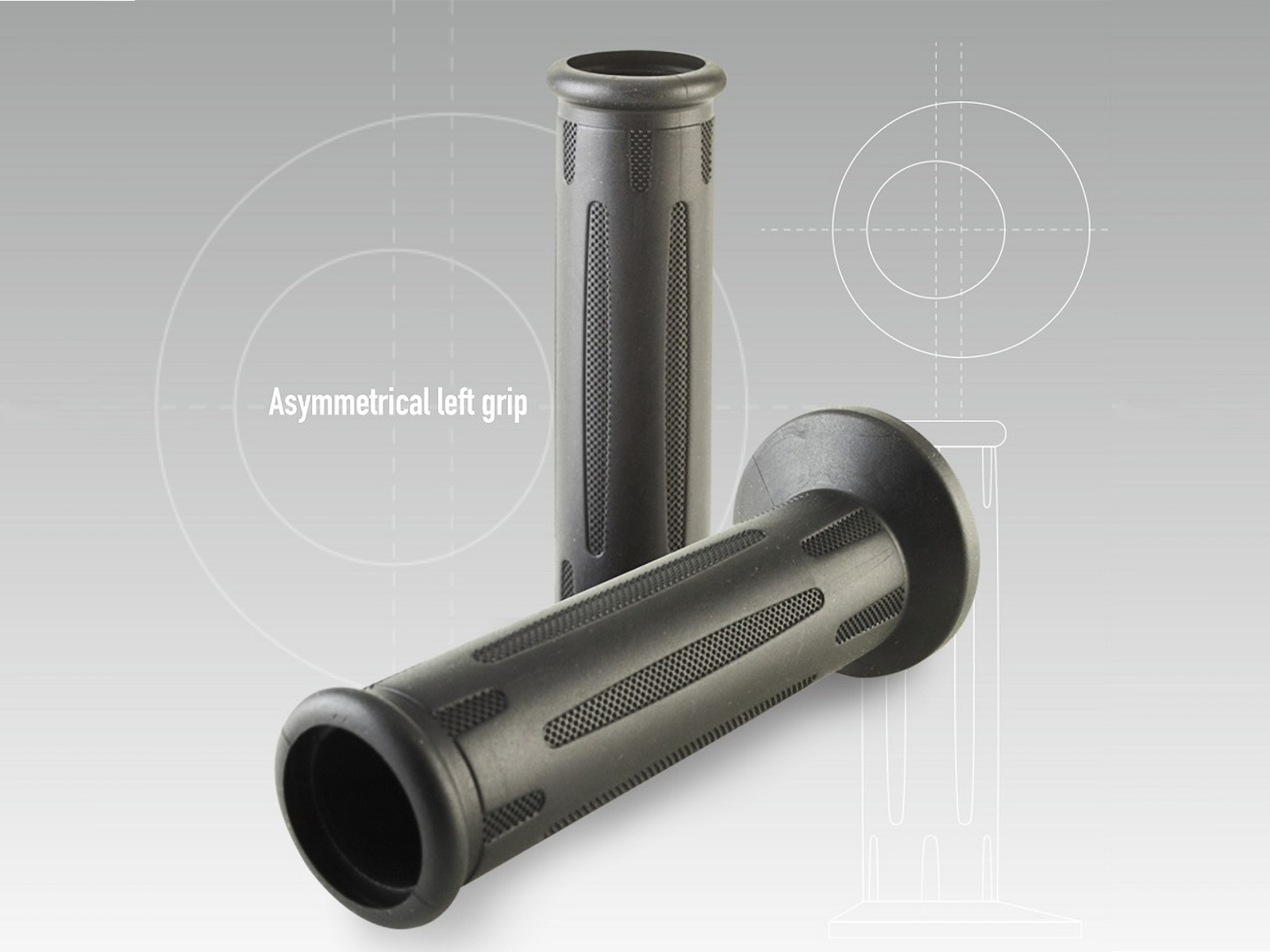 Tomino grips (gripy) on road BMW (to of vehicles equipped w grzane grips and knob navigation - MULTI-CONTROL) (24+24mm, LENGTH122MM)with hole paintr black (6190.82.40.06-0)