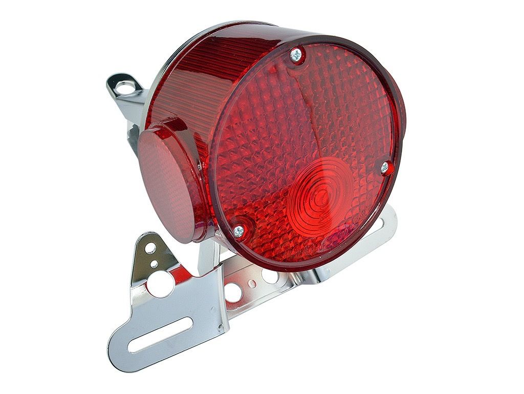 EMGO světlomet zadní s chromovanýM upevněním registrační značky YAMAHA RD 200 74-75, RD 250 73-75, TX 650 73-74, XS 650 75-79, TX 750 73-75